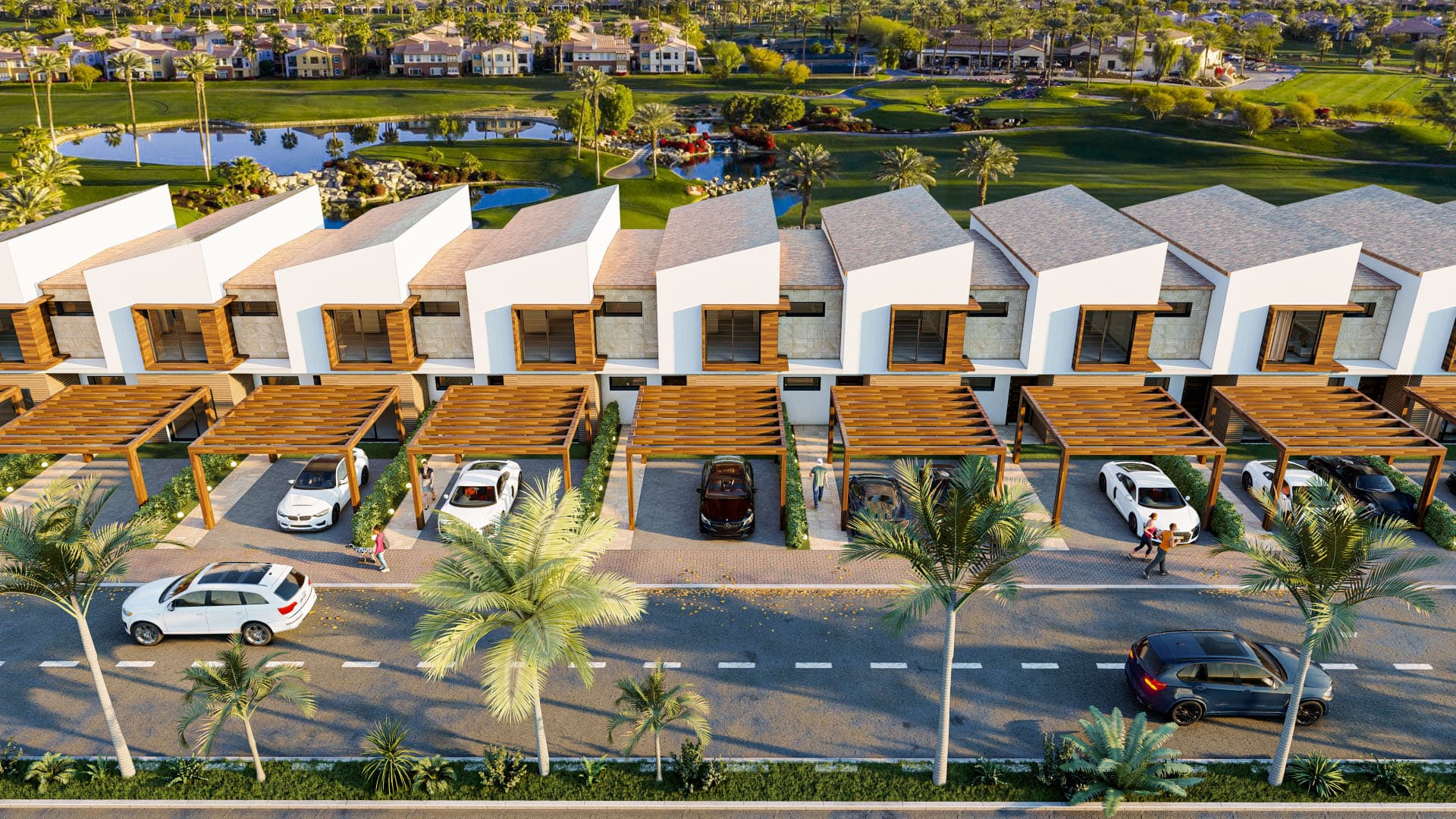 Townhouses - casas adosadas de lujo con piscina privada junto al campo de golf en Larimar City, Punta Cana