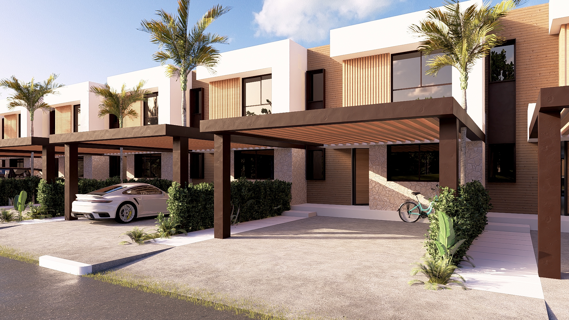 Townhouses Adosados — render oficial Larimar City